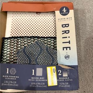 Blue Mesh Scrubber and Sponge Cloth Set